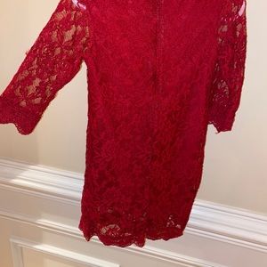 Red lace dress